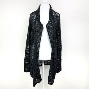 Free People | Open Knit Open Front Cardigan Gray